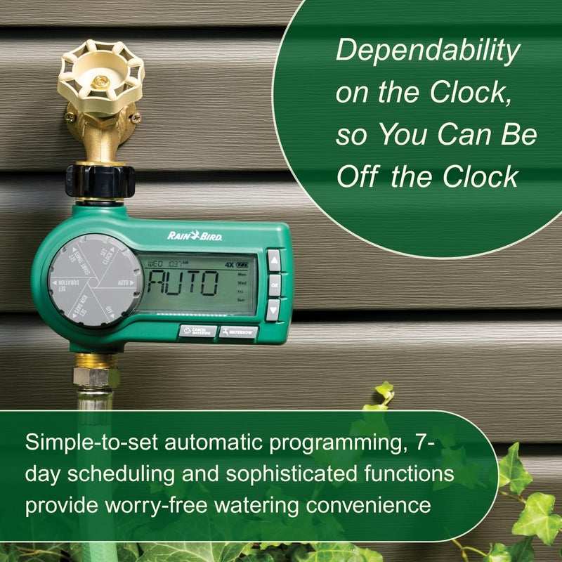 Rainbird 1ZEHTMRP Premium Professional Grade Electronic Digital Hose End Timer/Controller, One Zone/Station, Battery Operated, Brass Inlet/Outlet - Image 2
